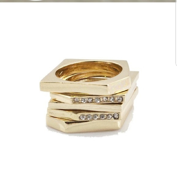 Gold Modern Stackable Rings - Picture 2 of 3
